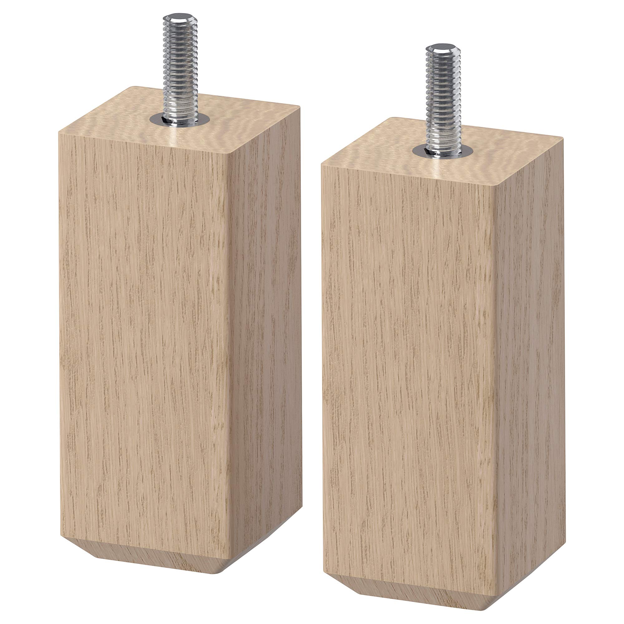 Ikea STUBBARP Leg, White-Stained Oak Effect, 202.935.68, Pack of 2