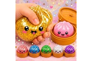 Squishy Grande Anti Stress Paozinho Surpresa Viral Brinquedo Brilho Glitter | Colecionavel Sortido, Toque Ultra Macio, Para Maiores de 3 Anos, 10x10x5cm, Certificado INMETRO, Alívio da Ansiedade, Viral