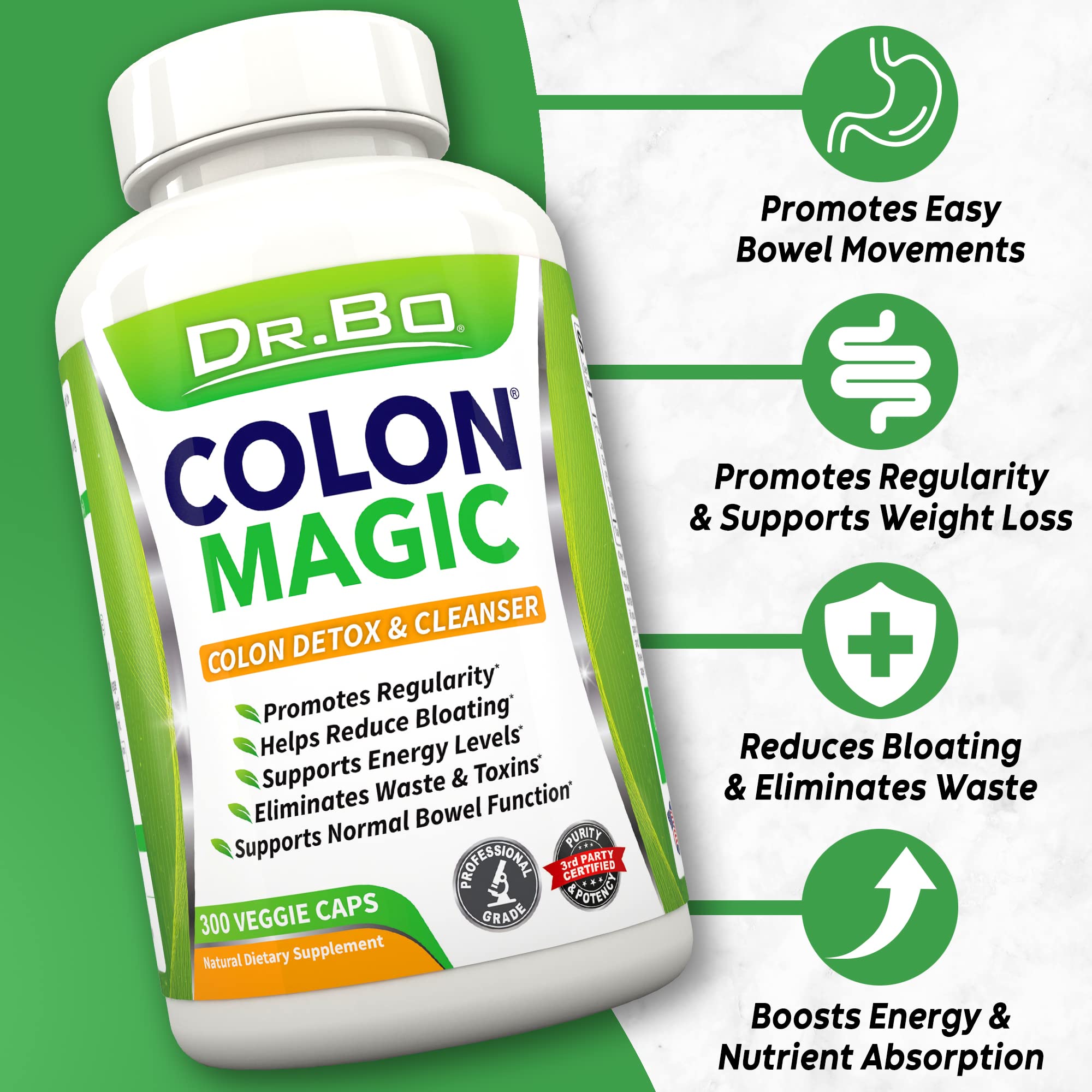 Colon Cleanse Detox Formula - Natural Bowel Cleanser Pills for Intestinal Bloating & Fast Digestive Cleansing - Daily Constipation Relief Supplement Gut, Belly, Stomach - Women Men Herbal Weight Flush
