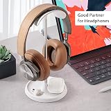 QinCoon Headphone Stand White Curved Storage Tray Heavy Base for AirPods Beats view 7