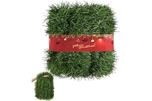 CANDYFOUSE 20FT Artificial Christmas Twist Garland - Soft Green Vine Greenery for Wedding Party Home Decor - Indoor Outdoor Festive Hanging Decorations