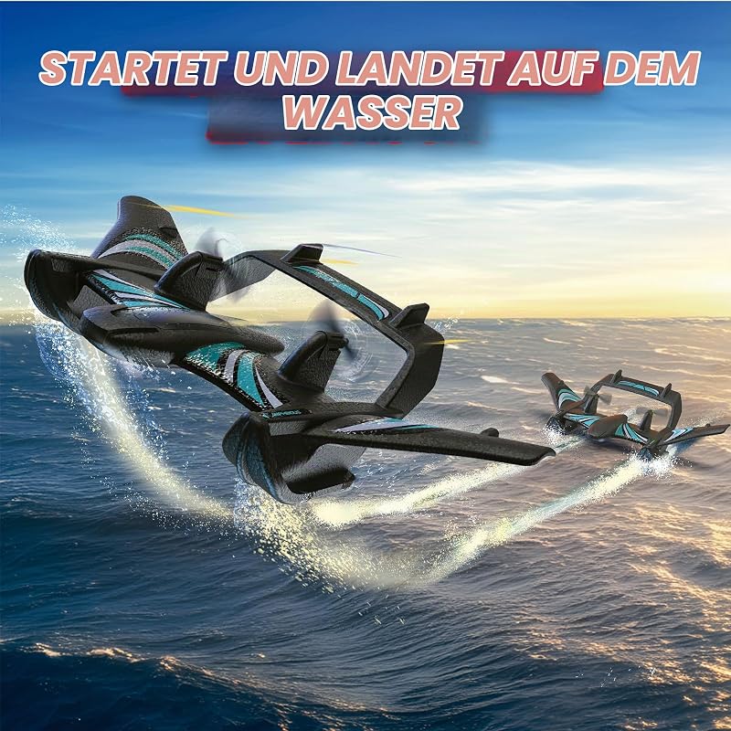 Aqua Wingz 62004498 RC Flugzeug mit LED-Leuchten, Starthilfe auf Wasser oder Erde, robuster EPP-Schaumstoff, ab 10 Jahren — Foto 3 von 7