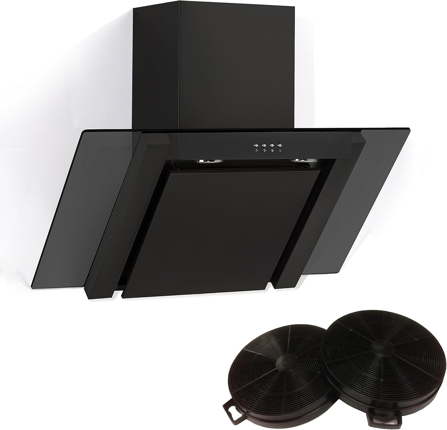 Cookology by theWrightBuy ANG700BK Angled Glass Chimney Cooker Hood