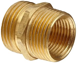 Anderson Metals-57478-121208 Brass Garden Hose Fitting, Connector, 3/4" Male Hose ID x 3/4" Male Pipe x 1/2" Tapped Female Pipe