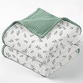 lulumoon Muslin Quilt Blanket, Crib Blanket for Baby and Toddler,47x47 Inches(Lotusleaf Tree)