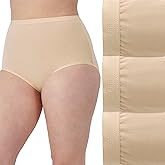 Bali womens Stretch Cotton Brief Underwear, Full-cut-fit Brief, Full Coverage Panty, 3-pack