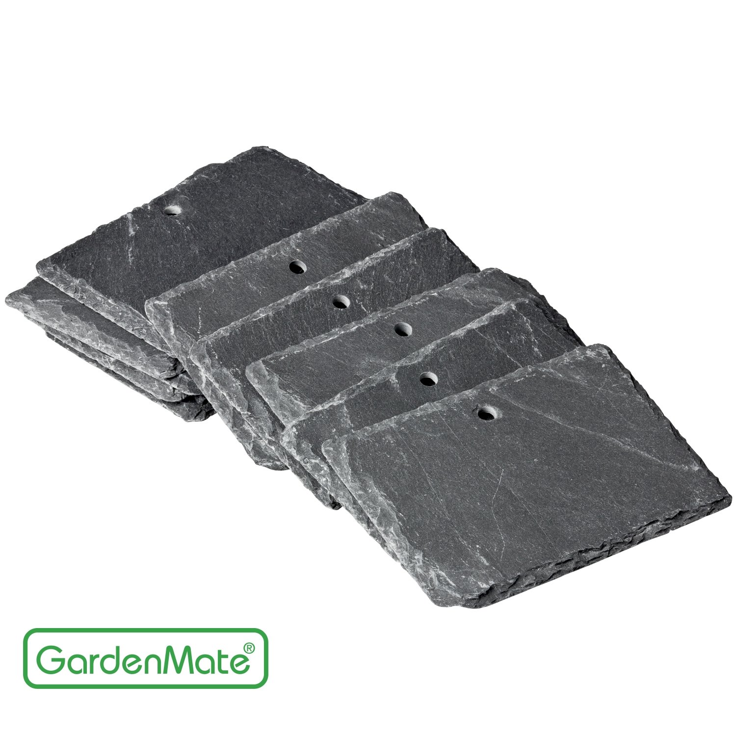 GardenMate Set of 10 Natural Style Slate Plant Labels 10x7 centimetres