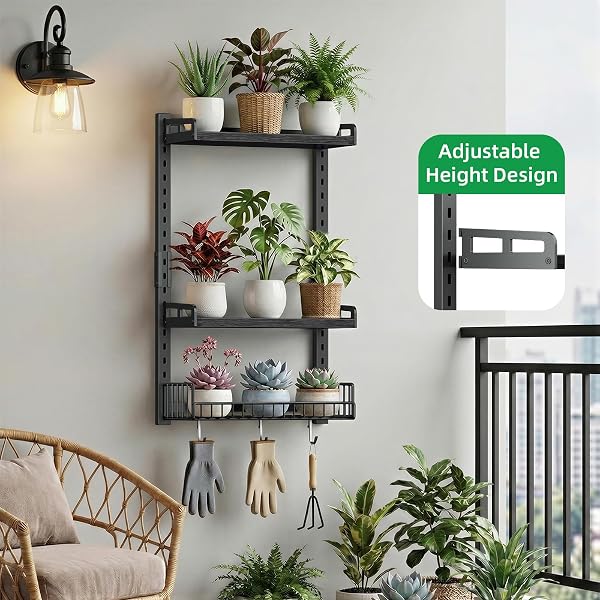 KALRIN 3 TIER BATHROOM SHELVES OVER TOILET – WALL MOUNTED FLOATING SHELVES WITH DRAIN BASKET, TOILET PAPER STORAGE, HEIGHT ADJUSTABLE OVER THE TOILET STORAGE, PURE BLACK