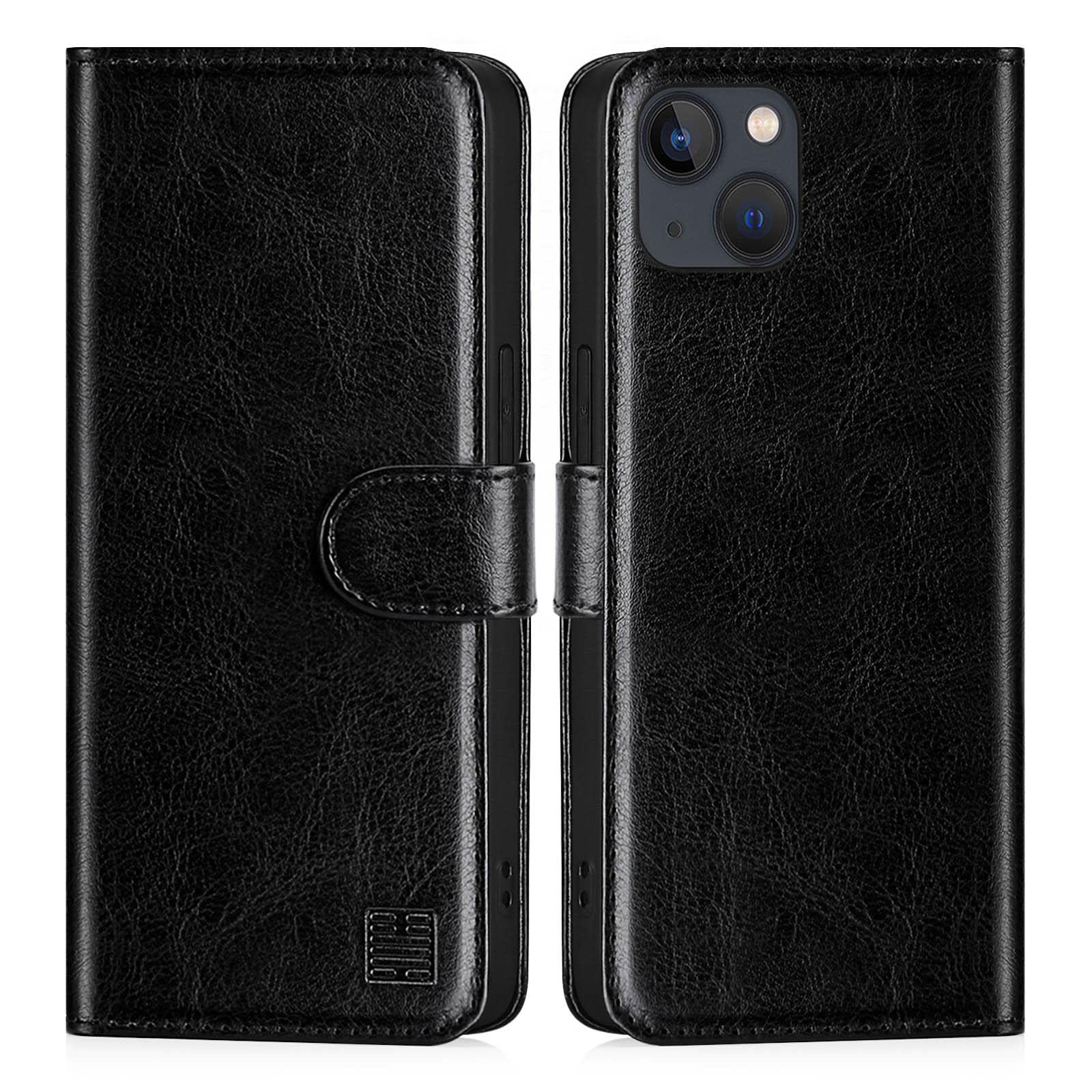 32nd Book Wallet PU Leather Flip Case Cover For Apple iPhone 14 Plus (6.7"), Design With Card Slot and Magnetic Closure - Black