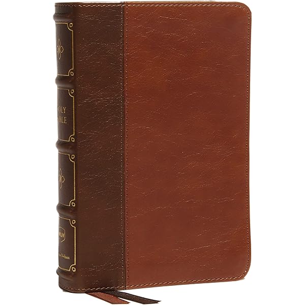 NKJV, Compact Center-Column Reference Bible, Black Genuine Leather
