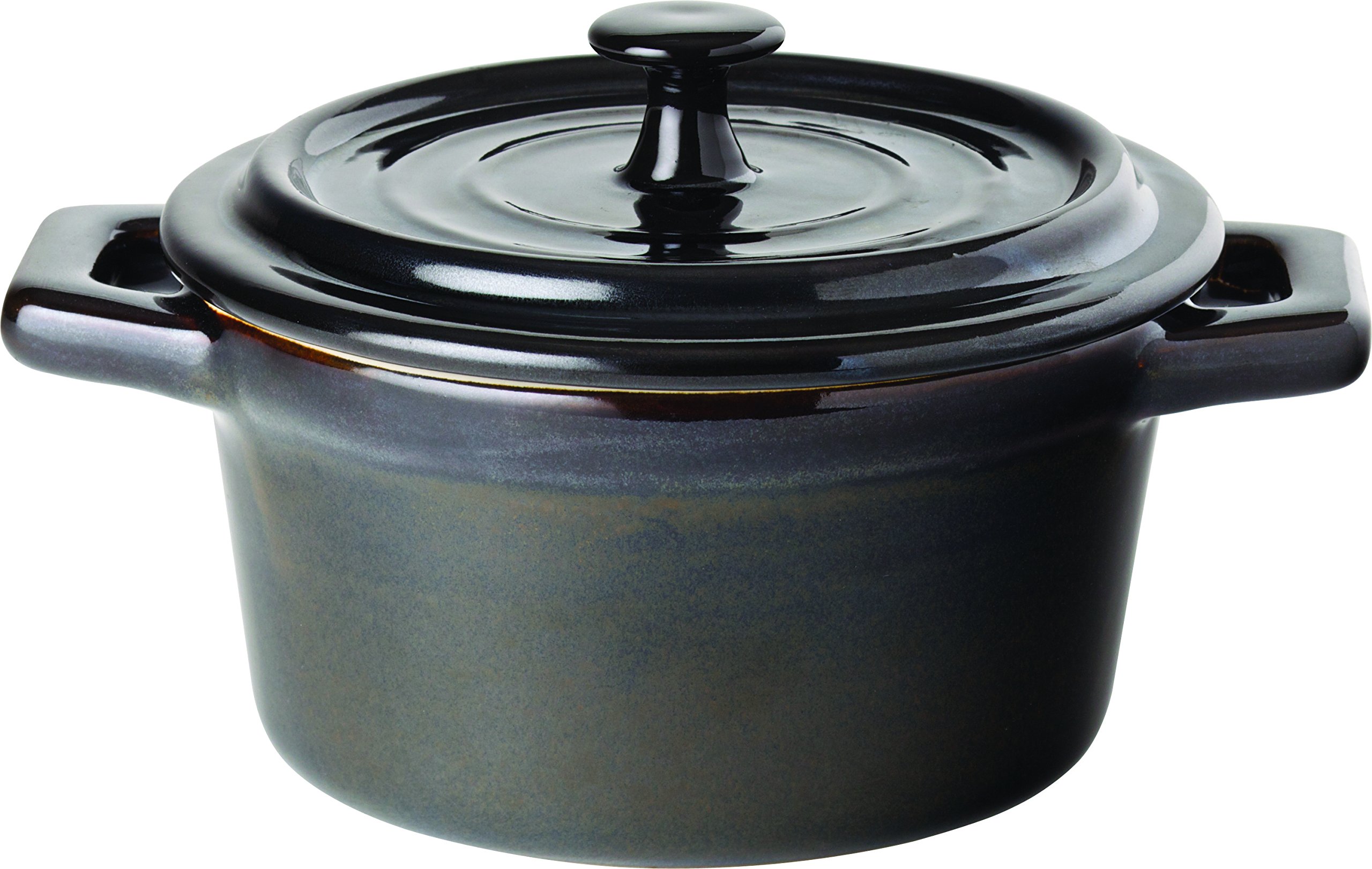 Utopia Gourmande Midnight Round Casserole Dishes 4inch 9oz / 26cl - Pack of 6 | Stoneware Casserole Dishes, Ovenproof Casserole Dishes, Black Casserole Dishes