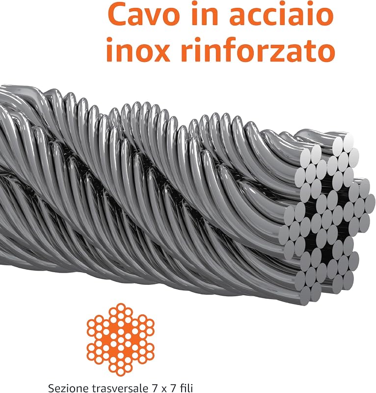 Guinzaglio da cortile per cani fino a 41 kg, 7,62 m, Bianco