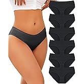 Seamless Underwear for Women No Show Cheeky Low Rise Bikini Jacquard Soft Ladies Panties Breathable Stretch Hipster 6 Pack