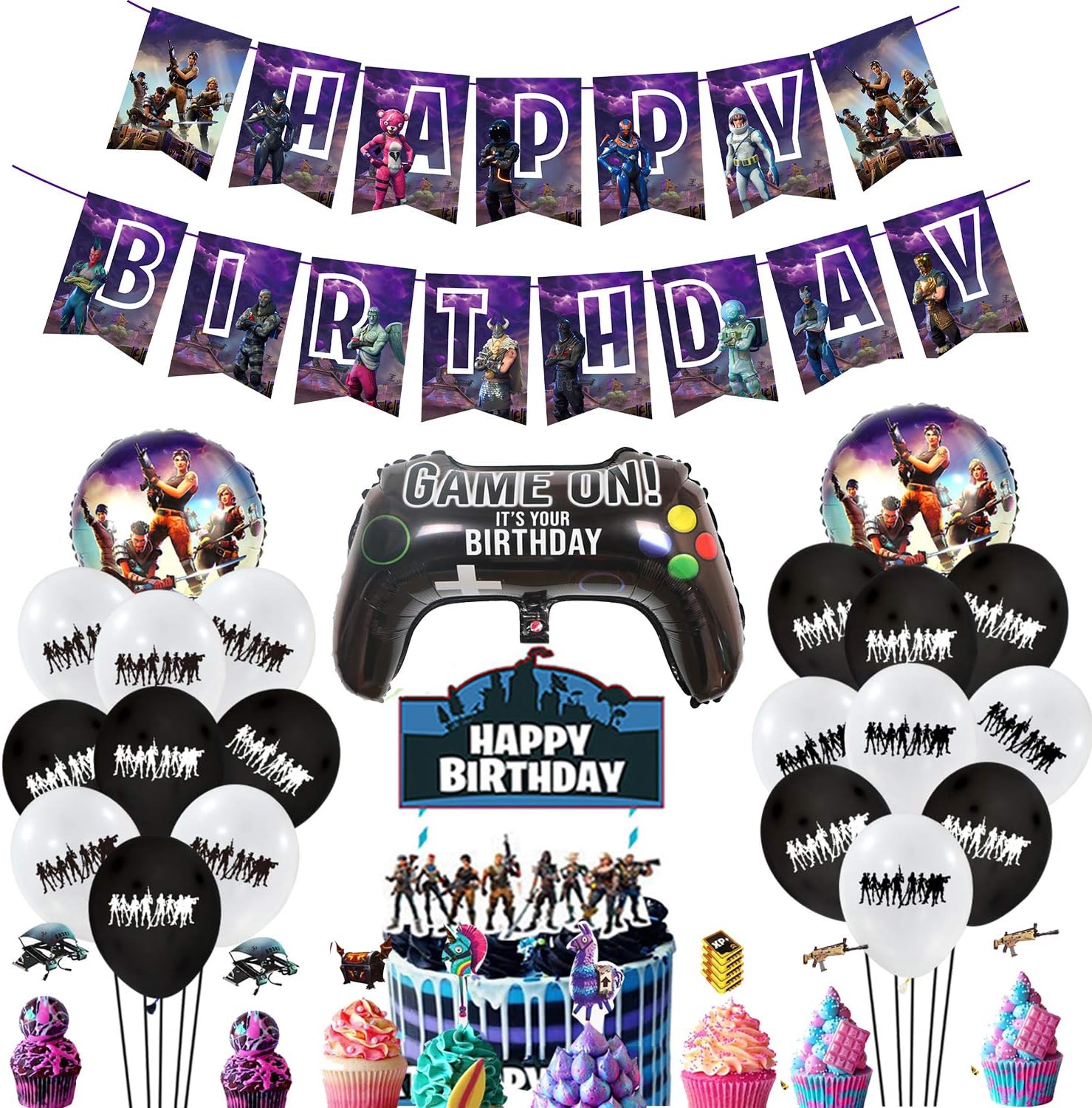 Beslime Geburtstagsfeier Party Zubehor Fur Spielliebhaber Thema Party Dekorationen Inkl Luftballons Gesetzt Game Banner Torten Aufsatz Cupcake Aufsatze Amazon De Spielzeug