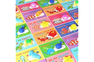YEGEER 32 Pack Valentines Day Gifts for Kids, Valentine Mochi Squishy Toys with Cards, Classroom Exchange Prizes & Party Favors, Kids Valentines Day Cards, Ideal Valentine Gifts for Boys Girls