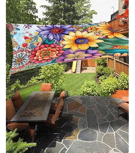 Amazon.com : Sun Shade Sail 6.5'x10' Purple Tie-Dye Art Rectangle