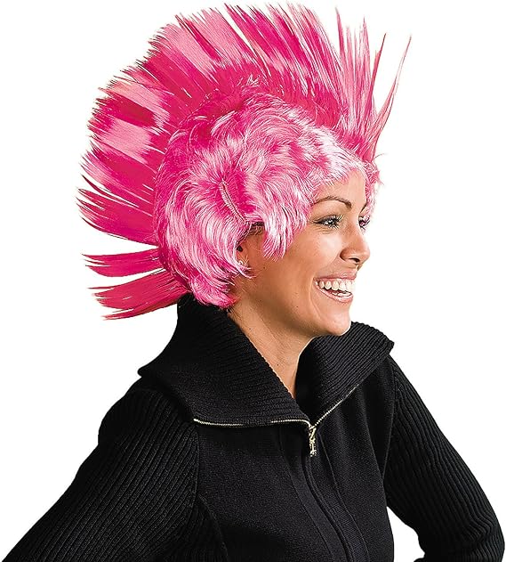 Hot Pink MOHAWK WIG pink ribbon breast cancer awareness