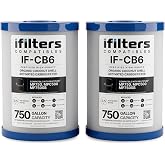 iFilters 0.5 Micron Multipure CB6 Compatible Carbon Water Filter - 2 Pack | IF-CB6 | Direct CB6 Compatible Filters | Reduces Sediment, Chlorine, Taste &amp; Odor CTO | 2 Pack