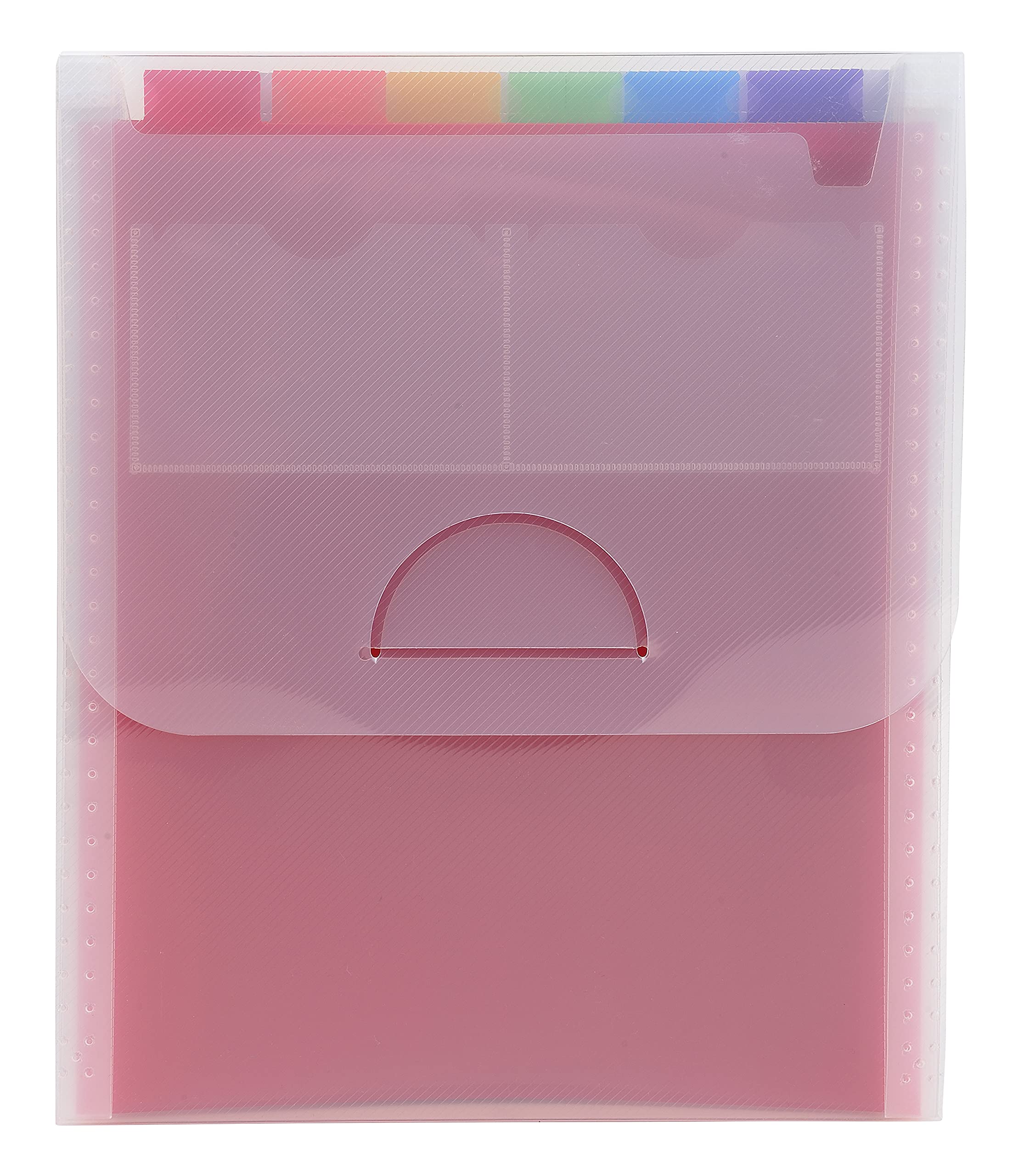 Exacompta - Ref 55798E - Crystal Vertical Multipart Expanding Case - 255 x 305mm in Size, Ideal for A4 Size Documents, 6 Tabbed Sections, Holds up to 200 Sheets