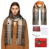 KWANCHOO Heated Scarf for Women Men Rechargeable, Electric Heating Neck Warmer 5000mAh Battery 3 Levels, Christmas Gift