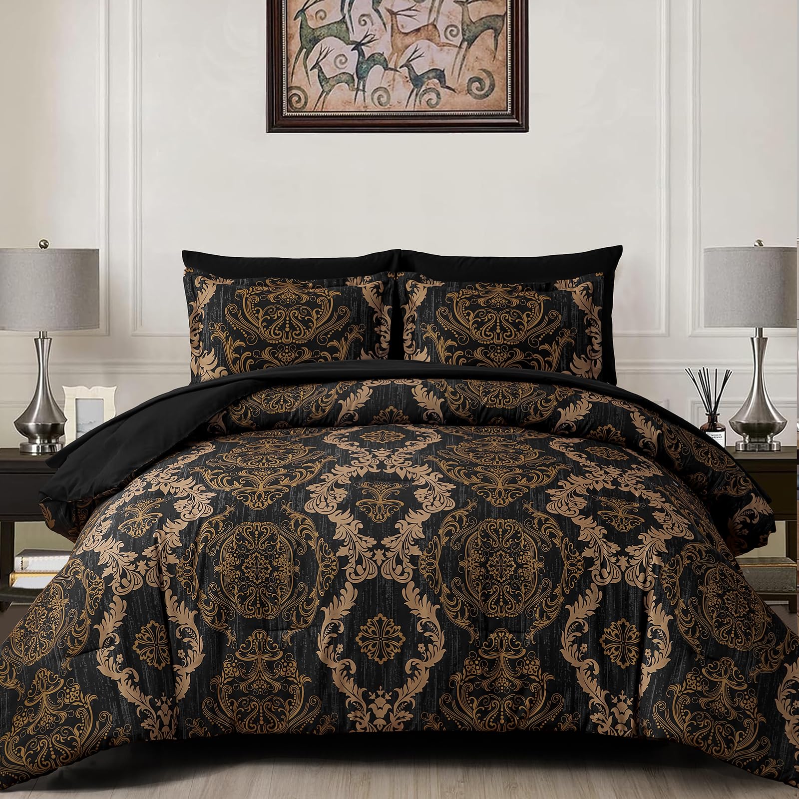 Black And Gold Comforter Set King Size