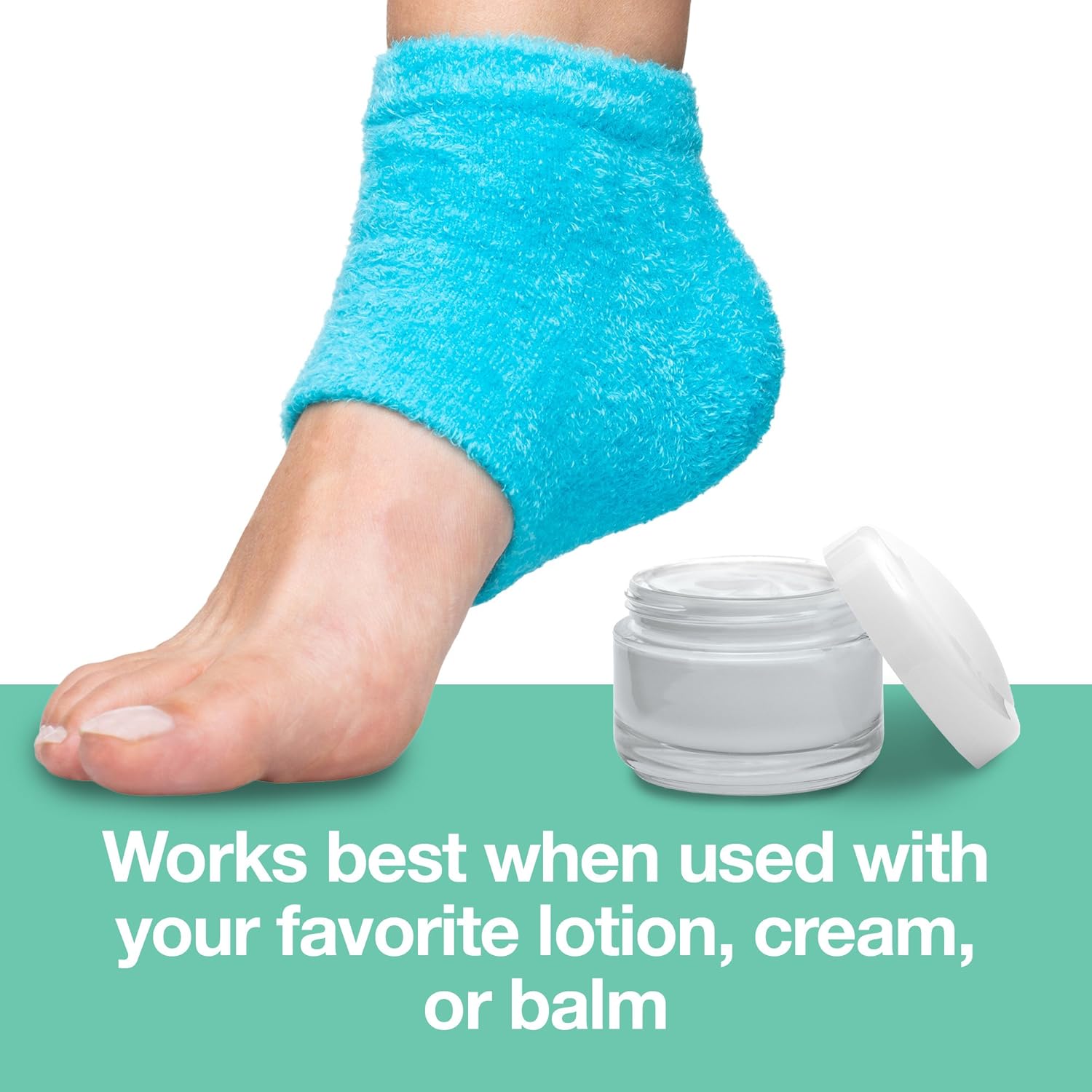 ZenToes Moisturizing Heel Socks 2 Pairs Gel Lined Toeless Spa Socks to Heal and Treat Dry, Cracked Heels While You Sleep (Regular, Fuzzy Blue) : Beauty