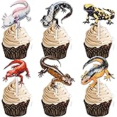 18pcs Glitter Dessert Cupcake Topper Reptile Pet Theme Decor Supplies Men Women Happy Birthday Party Decorations