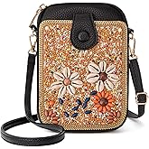 Ayuoejik Women's Small Crossbody Cell Phone Bag, Boho Colorful Beaded Purse Wallet with Handmade Cute Patterns