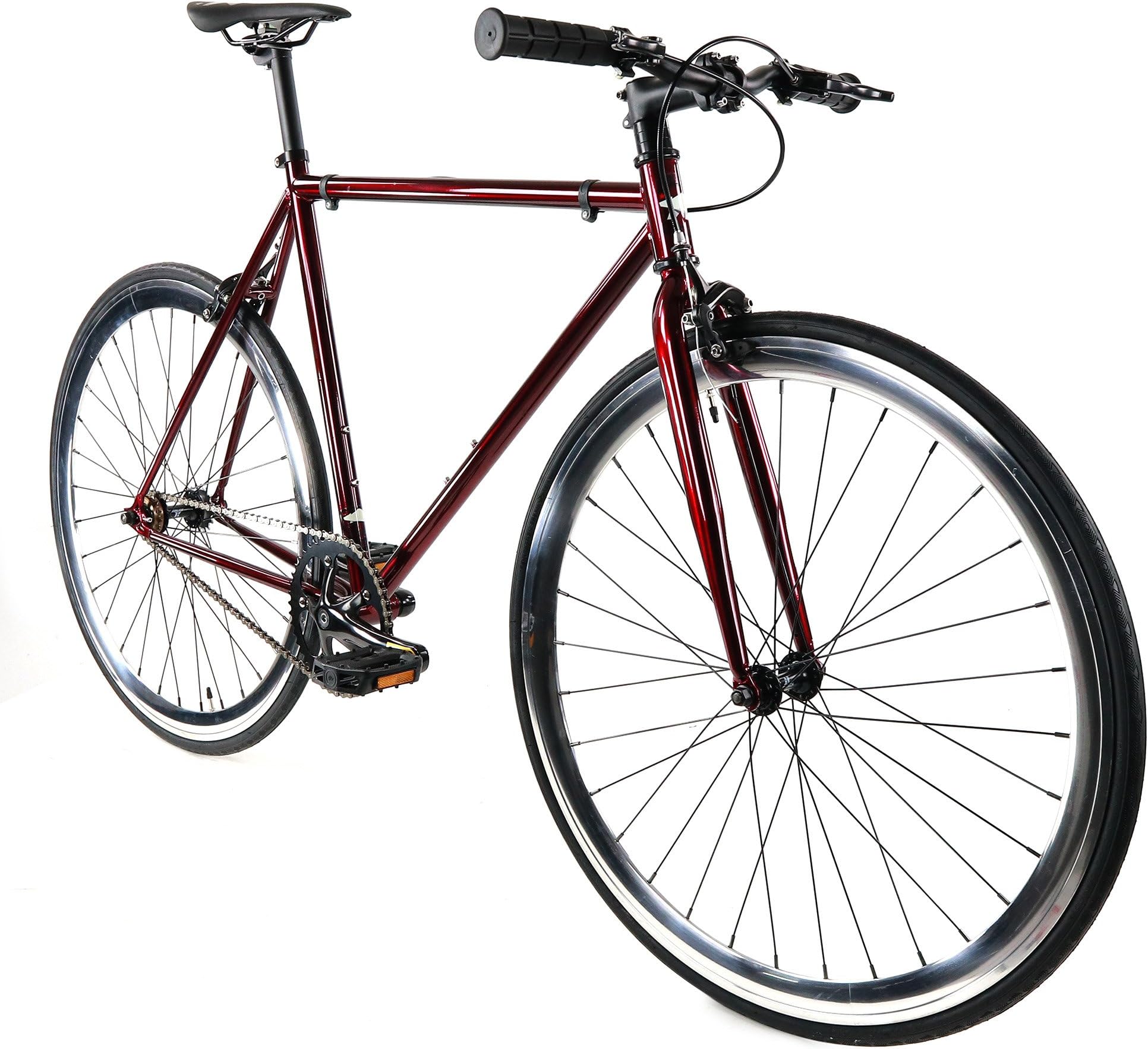 Golden Cycles Single Speed Fixed Gear Bike with Front & Rear Brakes