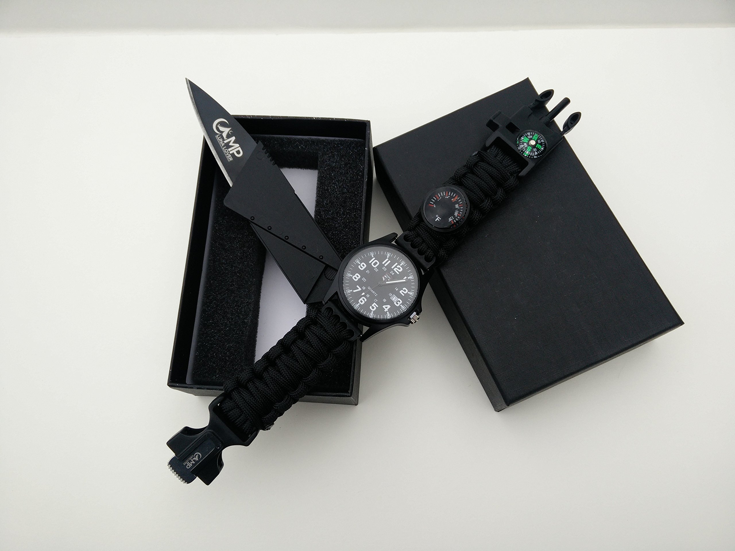 Paracord Survival Watch with FREE credit card knife by Camp Luna Lover