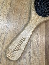 RustiK Boar Bristle Hair Brush Bamboo Oval Detangling Scalp Massage Anti Static view 3