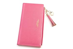 VALENTORIA Womens Wallet Cute Elegant Long Slim Card Holder Case Minimalist Coin Purse Thin Tassels Zip Clutch Wallets for Girls Ladies
