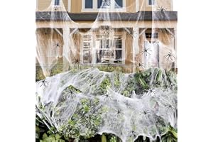 ZPISF 1400 sqft Halloween Spider Webs Decorations with 150 Extra…