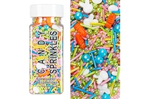 MISS DOOZY Easter Sprinkles for Cake Decorating, Pastel Bunny Carrot and Pearl Sprinkles Mix for Cookies, Cupcake, Ice Cream, Cake Decorating