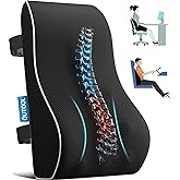 Lumbar Support Pillow for Office Chair, Office Home Essentials,Gifts for Mom,Dad, Back Support Pillow for Car, Chair Cushions,Back Pain Relief Improve Posture,Mesh Cover Double Adjustable Straps
