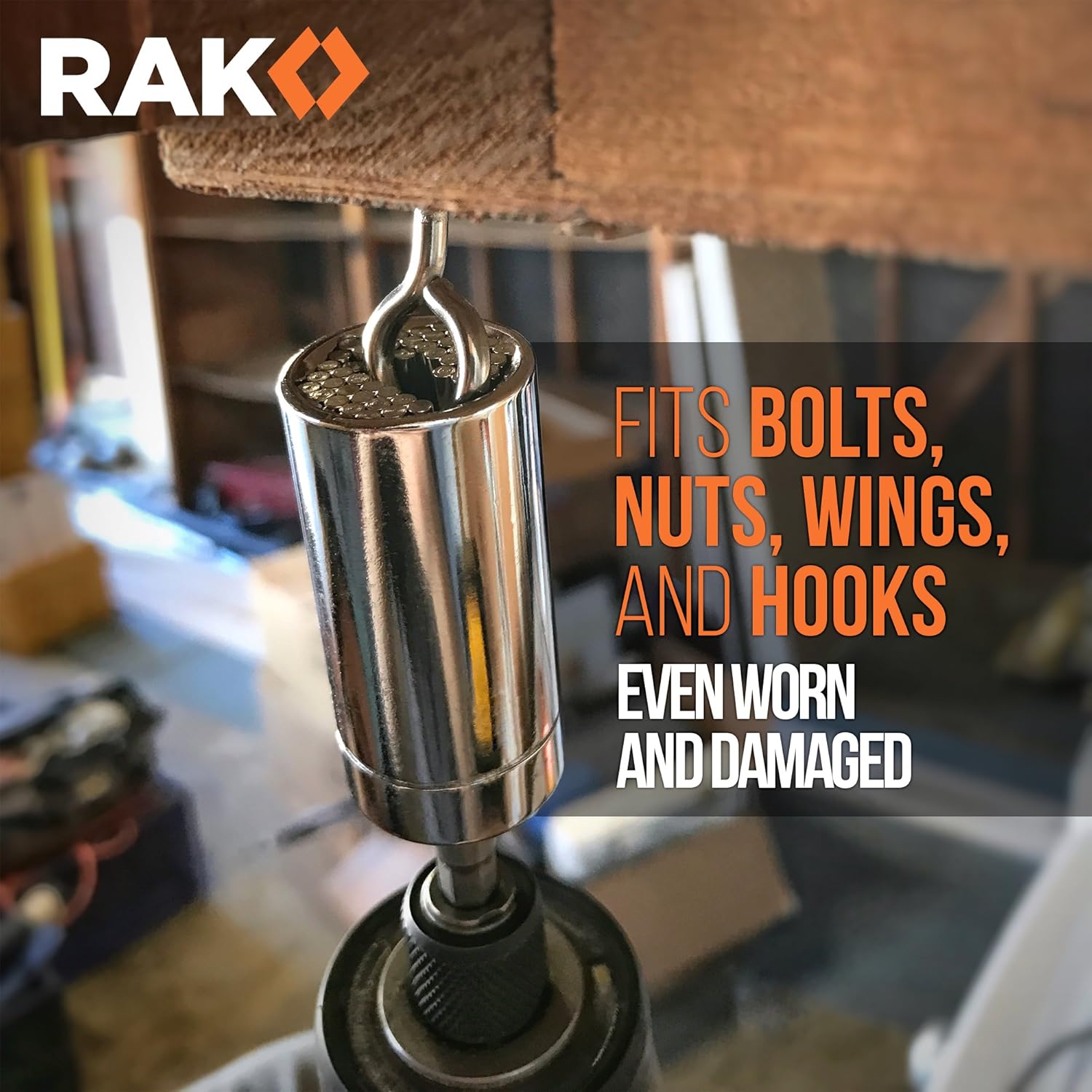 RAK Universal Socket Grip (7-19mm) Multi-Function Ratchet Wrench Power Drill Adapter 2Pc Set - Best Unique Tool Gift for Men, DIY Handyman, Father/Dad, Husband, Boyfriend, Him, Women - - 