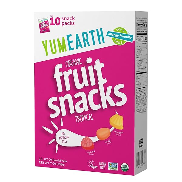 YUMEARTH ORGANIC TROPICAL FRUIT SNACKS, 0.7 OUNCE (PACK...