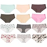 Alyce Ives Intimates Seamless Bikini Underwear for Women, 12 Pack No Show Panties, Laser Cut, Invisible under Yoga Pants