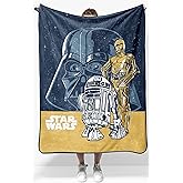 Jay Franco Plush Throw Blanket – Soft & Cozy Fleece Throw for Bedroom & Couch Décor, Official Licensed Product, Multi - Star Wars, 40x50 - Travel Blanket