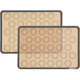 AmazonBasics Silicone, Non-Stick, Food Safe Baking Mat, Macaron - Pack of 2