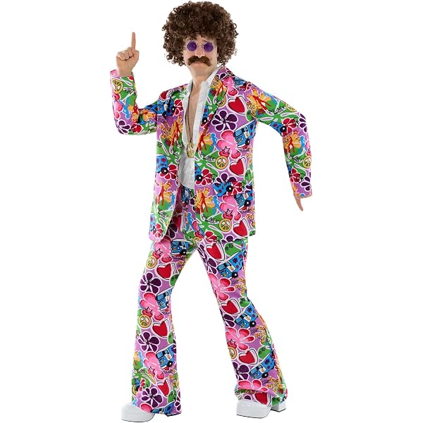 Bristol Novelty Hippie-Kostüm – Langes Kleid Mit Weste, Unisex, Größe 38–42, Für Mottoparty & Halloween