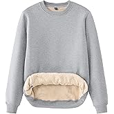 Tansozer Womens Sherpa Lined Crewneck Sweatshirt Warm Fleece Pullover Long Sleeve Winter Thermal Sweat Shirt