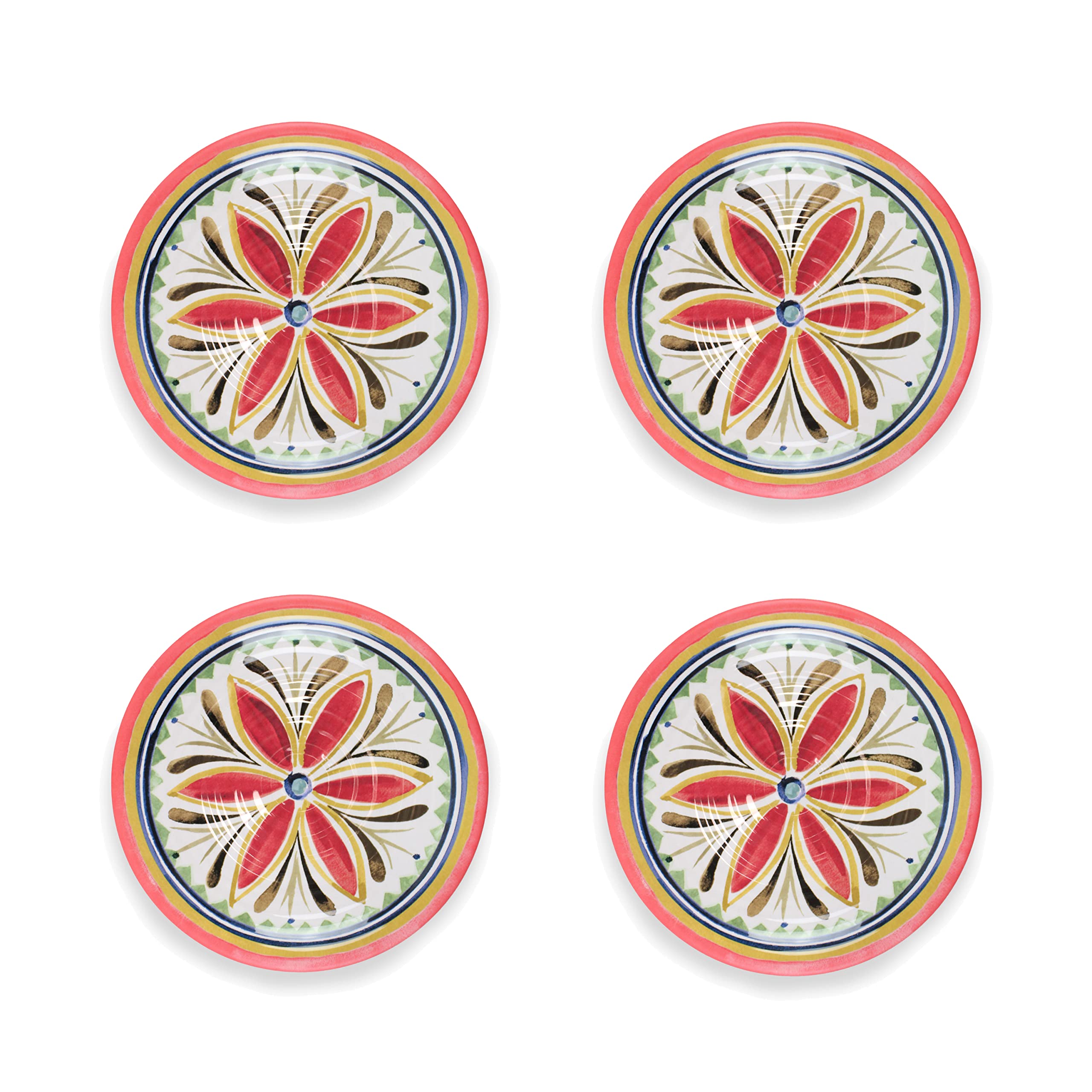 Purely Home Melamine/Plastic Outdoor/Camping/Picnic Side Plates Set (Mediterranean, 4)