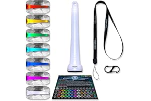 UltraPoi Digi LED Glow Stick - Rechargeable Rainbow Light Stick with S Hook Clip & Lanyard - Customizable & Wearable LED Concert Light Stick for Poi, Rave, Camping, Backpacks, Parties & More