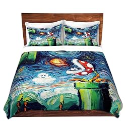 DiaNoche Designs Duvet Cover Brushed Twill Twin, Queen, King SETs Aja Ann - Van Gogh Super Mario Bros 2