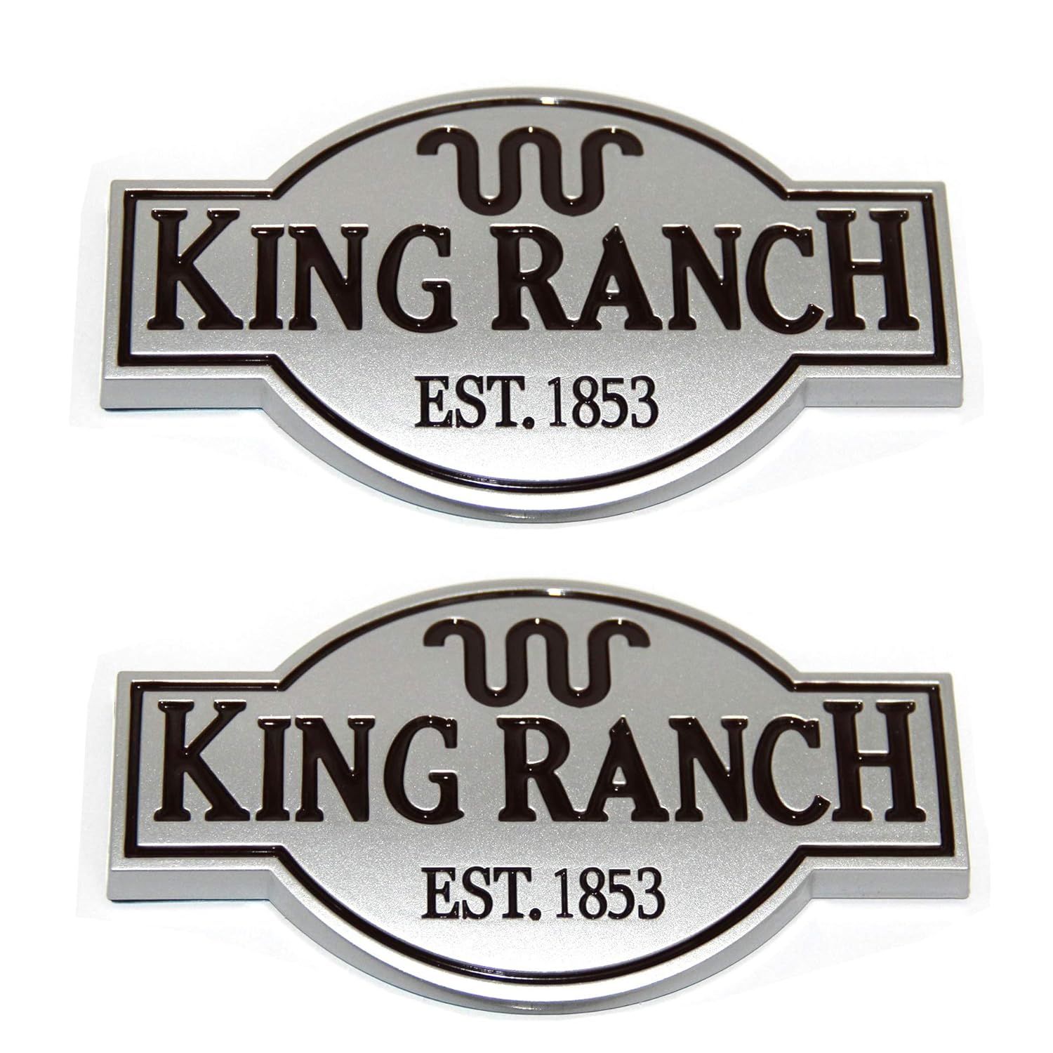 2pcs OEM King Ranch Front Door Tailgate Emblems Badges 3D Nameplate