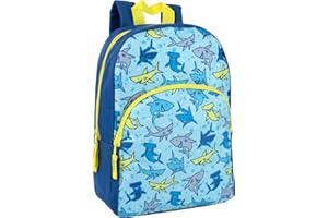 Trail maker 15 Inch Kids Backpacks for Preschool, Kindergarten, Elementary School Boys and Girls with Padded Straps (Smiling Sharks)