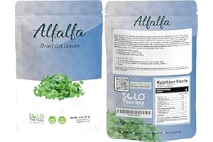 Solo Therapy Alfalfa Leaf, 2 oz., Alfalfa Dried Cut Leaves, Alfalfa Tea, Medicago Sativa, Product from USA