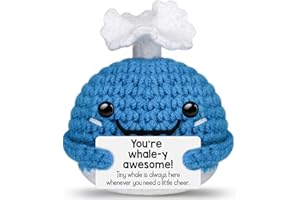 GWHYGIFTS Funny Whale Birthday Gifts for Women Men Best Friend Boss Coworker,Christmas Back to School Gifts for Her Him Teens Girls Boys,Unique Stocking Stuffer White Elephant Idea,Handmade Crochet Stuff Decor