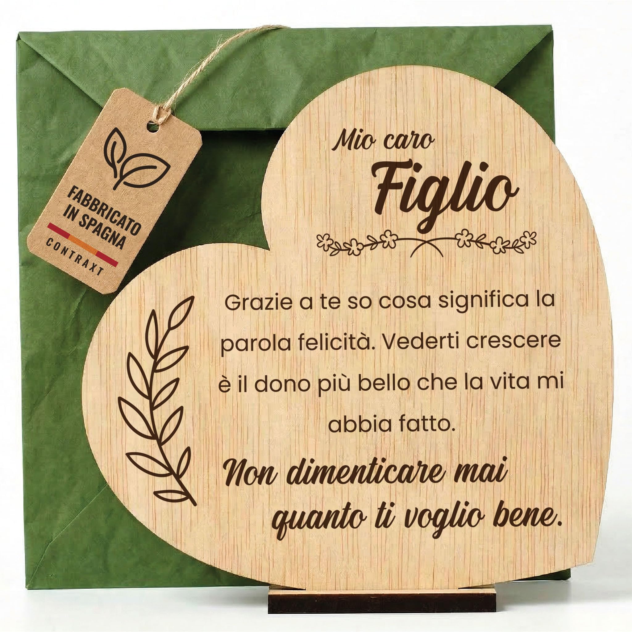 CONTRAXT Scheda Regalo in Legno per un Figlio. Idea Regalo Originale per Figlio Scheda di Compleanno per Figlio Idee Regalo per Figlio Scheda di Ringraziamento in Legno per Figlio (Figlio)